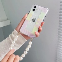 YLDS Bracelet de téléphone mignon avec perles et breloques pour coque iPhone 16/17, longueur 32 cm