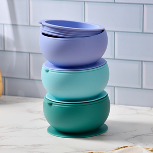 Tazón de Silicona para Bebé, Apto para Microondas y Lavavajillas, Grado Alimenticio, Libre de BPA, Reutilizable, Redondo, para Niños Pequeños, con Tapa - Product Image 1