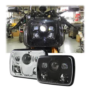 Lampu depan kotak Led sepeda motor, 5X7 inci mengemudi Off Road Otomotif Mobil persegi 5*7 4*6 inci lampu depan Led terang