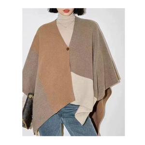 Conjunto de gorro <span class=keywords><strong>morado</strong></span> de lana gris, bufanda pashmina de Cachemira, chales finos, chal <span class=keywords><strong>bordado</strong></span> con mangas - Product Image 6