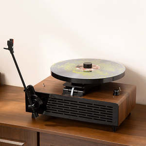 เครื่องเล่นแผ่นเสียงไวนิลแนวตั้งลดราคาพิเศษ พร้อมสเตอริโอในตัว บลูทูธ USB วิทยุ FM เครื่องเล่นแผ่นเสียง 3 สปีด สำหรับเล่นแผ่นเสียง ตกแต่งบ้าน ระบบเสียงคุณภาพ - Product Image 6