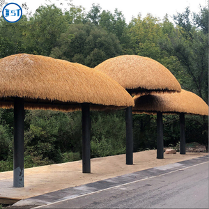 Toit d'herbe en plastique ignifuge protégé contre les UV toit de chaume artificiel gazon artificiel gazon sec pour zone scénique - Product Image 1