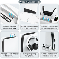 Support de charge multifonction pour PS5 avec base de refroidissement en ABS – Accessoires de jeu intelligents pour manettes, approvisionnement transfrontalier