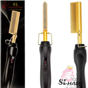 Peigne chaud fer strass outils de salon de coiffure marque privée autres outils de coiffure bling peigne chaud lisseur électrique