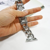Bracelet de montre connectée ajustable en acier inoxydable à rangée unique, respirant, avec fermoir magnétique, pour bracelet de luxe style cowboy