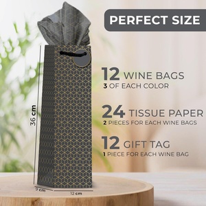 Bolsas de Regalo para Vino <span class=keywords><strong>STELA</strong></span> VINE, Paquete de 12, Papel Kraft, Asas de Cuerda, Etiquetas de Regalo, Papel de Seda, Aptas para Botellas de Vino y Champán Estándar - Product Image 2