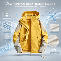 Veste de Pluie Softshell Détachable Unisexe pour Couple, Imperméable, Coupe-Vent, Séchage Rapide, avec Fermeture Éclair 3-en-1, Logo Personnalisé, Vente en Gros Usine