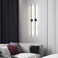 Applique murale LED linéaire minimaliste en fer, lumière blanc chaud, design moderne, montage en surface, bande longue pour salon intérieur décoratif
