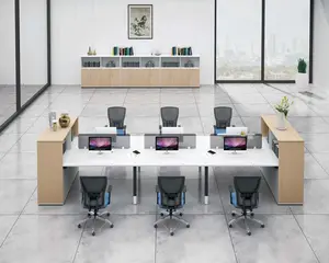 Alta qualidade de Madeira mesa de escritório Estação de Trabalho de Escritório para 6 pessoas modelos de Mesa De computador