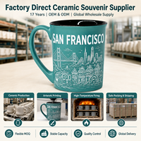 Mug à café en céramique 11 oz, souvenir de San Francisco, Californie, avec la célèbre Pont Golden Gate, pour mug en grès, OEM ODM personnalisé