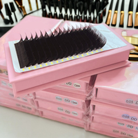 Extensions de cils en soie volume effet cachemire noir mat, plateaux de cils volume C D, faits main et volumineux