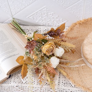 Bouquet de roses artificielles CallaFloral CF02026, décoration de mariage, tissu tissé en plastique, arrangement floral à tenir à la main - Product Image 1