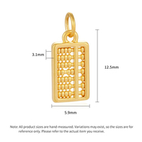 Collier pendentif en forme de boulier en or pur micro-dur 24k design de luxe de petite taille bijoux en or haut de gamme