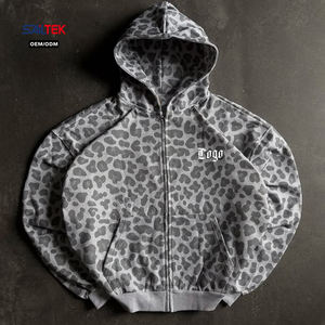 <span class=keywords><strong>Sudadera</strong></span> con <span class=keywords><strong>capucha</strong></span> personalizada con estampado de leopardo y cremallera completa para hombre, <span class=keywords><strong>sudadera</strong></span> gris lisa con efecto lavado ácido para ropa urbana, sudaderas con <span class=keywords><strong>capucha</strong></span> de leopardo extragrandes - Product Image 1