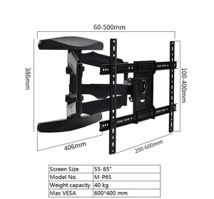Max nhà máy giá 55-85 inch P65 VESA tương thích xoay nghiêng LED LCD mở rộng cánh tay Plasma chuyển động đầy đủ có khớp nối TV gắn kết - Product Image 1