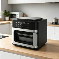 Horno Freidora de Aire Anbo 15L, 3300W con Calentamiento Dual, 9 Menús Preestablecidos Digitales, Luz Interior, Horno de Convección de Sobremesa Combinado con Freidora de Aire