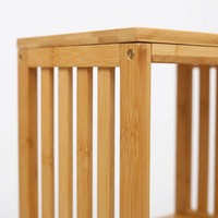 Étagère de rangement en bambou à 4 cubes, bibliothèque modulaire avec côtés à lattes, unité d'étagère polyvalente pour maison moderne