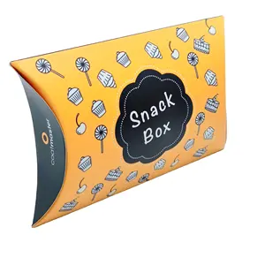 Kundenspezifischer Logo-Druck Zuckerbox Handwerkliche Form Hochzeit Papierkissenbox wiederverwendbare Snack-Lebensmittelverpackungsbox
