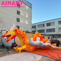 Dragon gonflable de dragon chinois, dragon doré gonflable de décoration de festival extérieur, gonflables de dragon réalistes