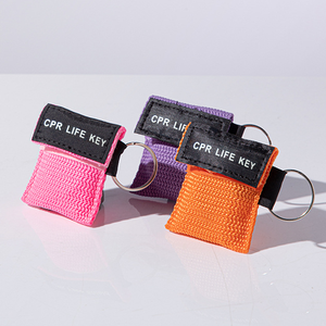 Mini masque d'urgence <span class=keywords><strong>CPR</strong></span> porte-clés masque respiratoire respirateur, respirateur de compression thoracique à valve unidirectionnelle pour les soins en plein air - Product Image 4