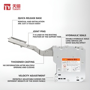 High Quality Soft Closing <b>Clip</b> on Mounting Plate Cabinet Stay Furniture Hardware Cabinets Door Lifting Support Mechanism - Product Image 3