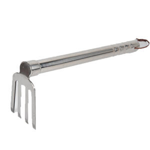 Houe à tête unique et râteau à quatre dents en acier inoxydable pour le jardinage, les fleurs domestiques, le camping en plein air - Product Image 4