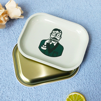 Plateau à rouler en métal personnalisé 18x14cm, petit plateau à rouler pour tabac, accessoire pour fumeurs