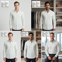 Tissu de chemise en coton premium 60S, fil compact, teint en fil, rayé, délavé, pour uniformes décontractés, de bureau ou scolaires