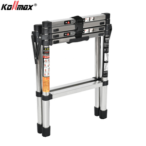 Thép không gỉ đôi bên Kính thiên văn thang có thể gập lại hộ gia đình 4 + 5 bước thang 1.4m Thang gấp tùy chỉnh 330lbs - Product Image 2