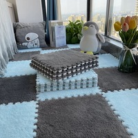 Vente d'usine : Tapis de sol emboîtables en EVA et polyester, tapis puzzle moelleux lavable pour bébé, tapis de jeu pour nouveau-né, tapis en peluche pour la maison
