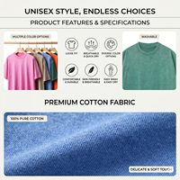 Camisetas de Algodón Extra Grandes para Hombre, Corte Holgado, Estilo Vintage Lavado, Camisetas Unisex de Manga Corta, Camisetas Casuales