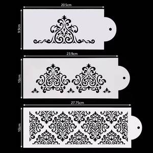 3 Pièces de Pochoirs à Gâteau en Plastique Écologiques, Modèles pour Biscuits, Pâtisserie, Moule à Fondant, Couronne, Roi, Reine, Moule à Fleurs pour Gâteau - Product Image 2
