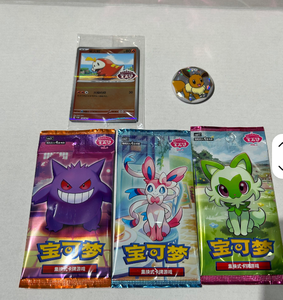 Nouvel ensemble de badges et de boosters Pokémon Gem Pack original chinois, boîte mystère de cartes PTCG rares, étui de cartes Pokémon en gros authentique - Product Image 3