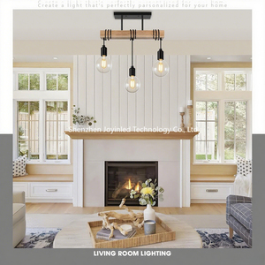 <span class=keywords><strong>Lustre</strong></span> suspendu à 3 têtes en <span class=keywords><strong>bois</strong></span> rustique <span class=keywords><strong>noir</strong></span> pour la décoration intérieure de la salle à manger, du <span class=keywords><strong>salon</strong></span>, de la chambre, de la cuisine, du loft - Product Image 3