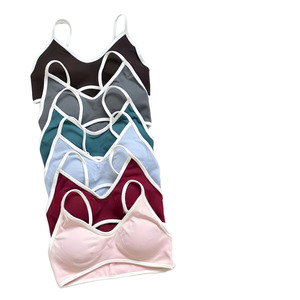 Women's Stretchy Soft Sports Top Short Front Logo Solid Fitness Bra Yoga Active Sexy Padded Gym Set - Product Image 4