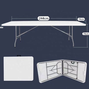 4ft 6ft 8ft Bán Buôn Nhiệm Vụ Nặng Nề Vườn Dã Ngoại Bên Hình Chữ Nhật Gấp Trong Nửa Tiệc Trắng HDPE Nhựa Gấp Bảng - Product Image 3