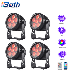 6x18W RGBWA UV 6in1 IP65 Wireless DMX Battery LED Par Light for DJ Wedding Party Stage - Product Image 1