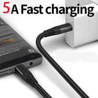 Câble de charge rapide USB C vers USB C 100W 5A PD, cordon en nylon tressé, cuivre pur, pour ordinateur portable, téléphone, voiture