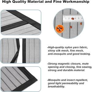 <span class=keywords><strong>Mosquitera</strong></span> Magnética Moderna <span class=keywords><strong>para</strong></span> <span class=keywords><strong>Puerta</strong></span>, de Poliéster, con Marco Completo, Resistente a Insectos, con Orificios de Ventilación Pequeños - Product Image 4