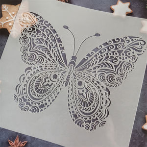 Pochoirs décoratifs pour murs en forme de papillon, <span class=keywords><strong>pochoir</strong></span> de papillon mandala pour la peinture <span class=keywords><strong>sur</strong></span> le sol, les murs, les tissus, les meubles, le <span class=keywords><strong>bois</strong></span> - Product Image 4