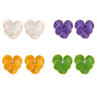 BOYI Boucles d'oreilles Iris de haute qualité avec gouttelettes d'huile et boucles d'oreilles fleurs cloutées de diamants