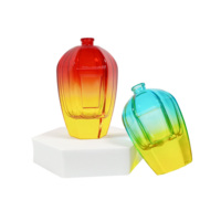 Flacon de parfum en verre vide de luxe irrégulier 50ml 100ml, vaporisateur unique personnalisable avec gravure givrée, dégradé, boîte couleur personnalisée
