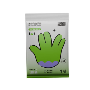 ถุงมืออาบน้ำแบบไม่ต้องล้างสำหรับสุนัข ยี่ห้อ Star Fun สำหรับทำความสะอาดและอาบน้ำแบบแห้ง พร้อมผ้าเช็ดทำความสะอาดกำจัดกลิ่น ถุงมือสำหรับดูแลสัตว์เลี้ยง - Product Image 3
