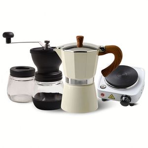 Cafetière à poignée en bois de bonne qualité, portable, pour cuisinière, style vintage, pour camping en extérieur - Product Image 2