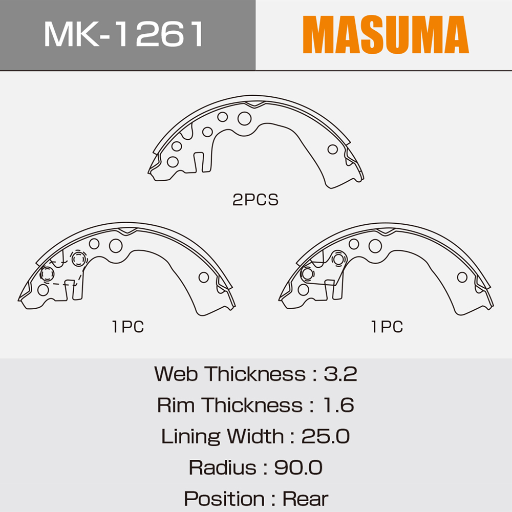 Wholesale Brake Pads - MASUMA MK-1261 for Nissan 44060-AX026