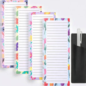 Paquete de 4 Blocs de Notas Magnéticos Autoadhesivos de 200 Hojas, Portaplumas para Refrigerador, Lista de Compras, Notas Magnéticas - Product Image 3