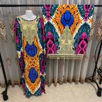 Venta al por mayor African Dashiki Robe Ladies Summer New Cotton Printed Hot Drill Plus Size Tassel Turban Collar Robe