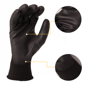 Biểu Tượng Tùy Chỉnh In Chống Trượt 13G Màu Đen Trắng Màu Grey Nylon Polyester PU Palm Phù Hợp Với Lớp Phủ Tráng An Toàn Vườn Làm Việc Găng Tay - Product Image 6