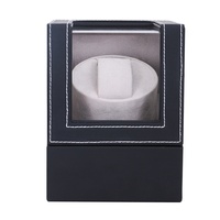 Boîte à montres mécaniques avec remontoir rotatif et support oscillant, en cuir, doublure en flanelle, pour emballage cadeau et bijoux