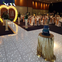 Piste de danse en acrylique de haute qualité, illuminée par des étoiles, pour discothèque, pub, avec revêtement stratifié blanc pur et éclairage LED.